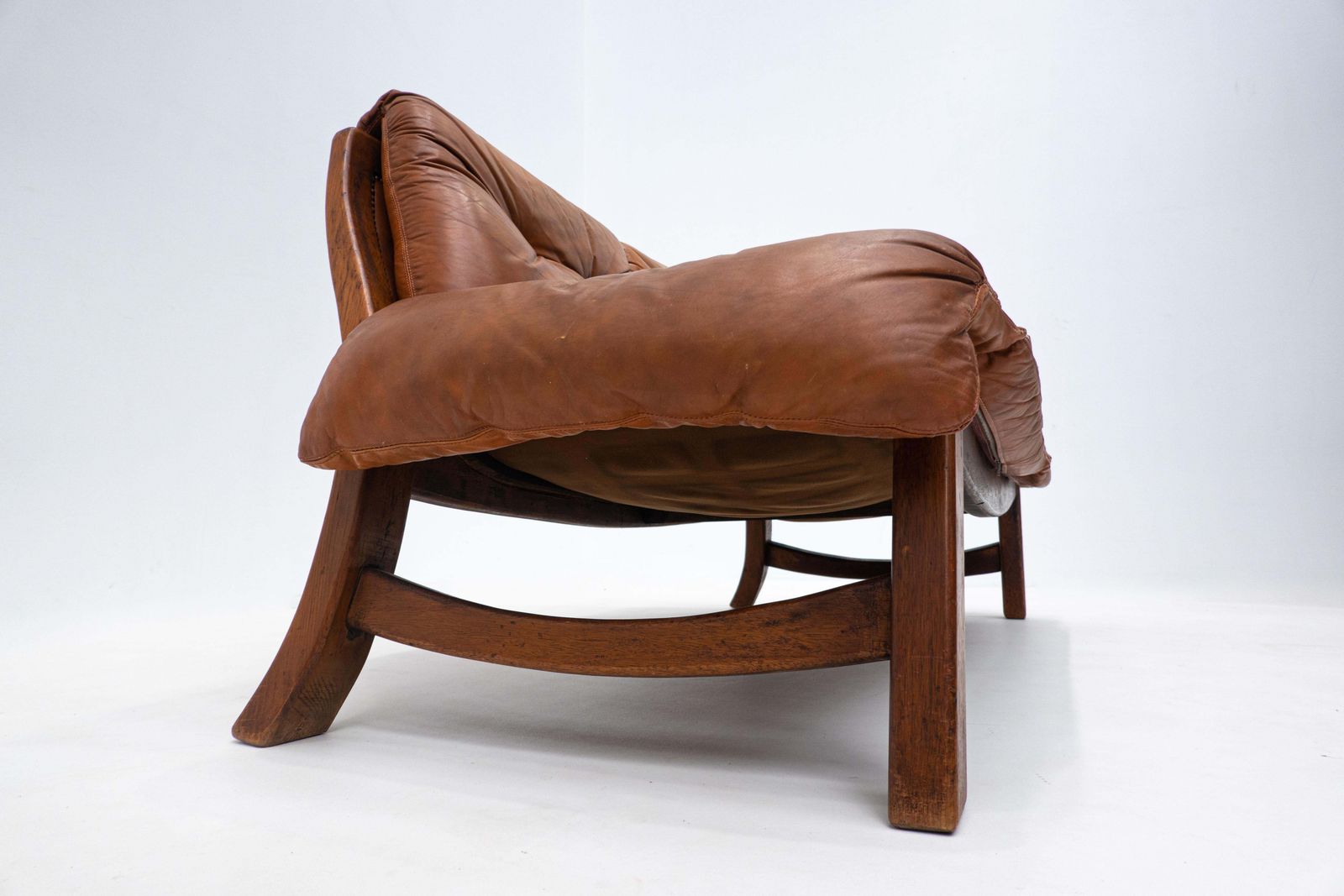 5836.0 Mid Century Living Room Set, Original Cognac Leather,Brazilian Style, 1960s photo