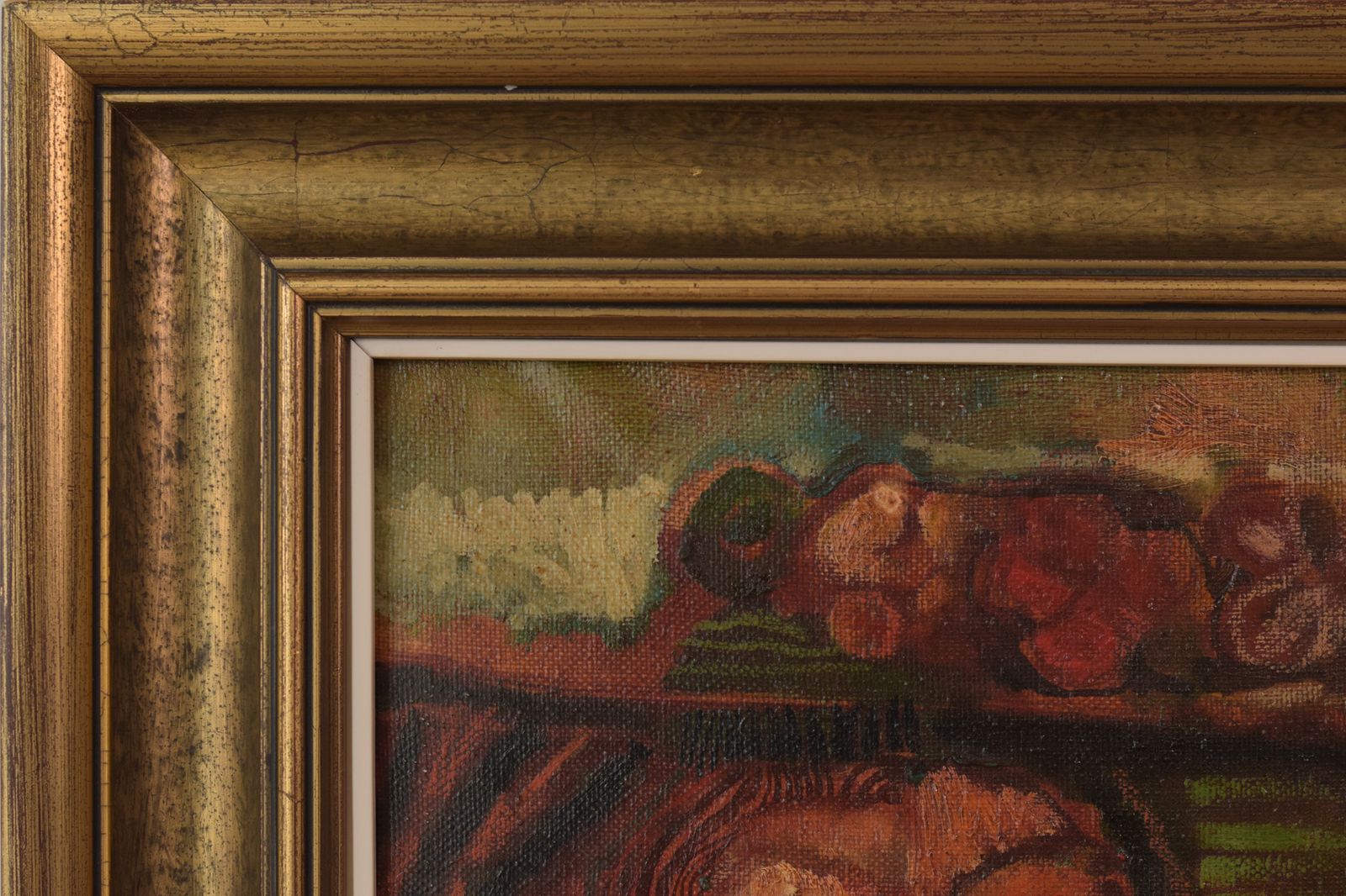 Kunst Stel Dat Luncht, Jaren 1970, Olieverf Op Doek photo
