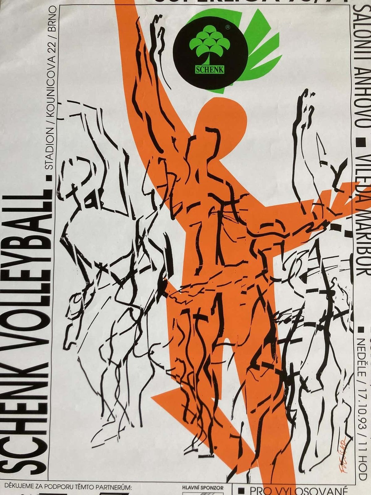 Original Sport Design Volleyball Poster  1993 Czechoslovakia photo 395.0
