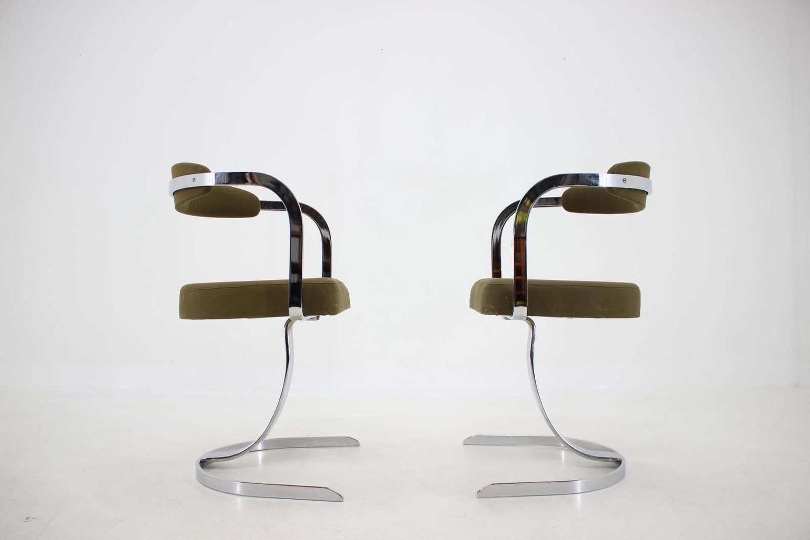 Pair Of Two Very Special French Mid Century Space Age Dining Chairs   1960s photo Furniture