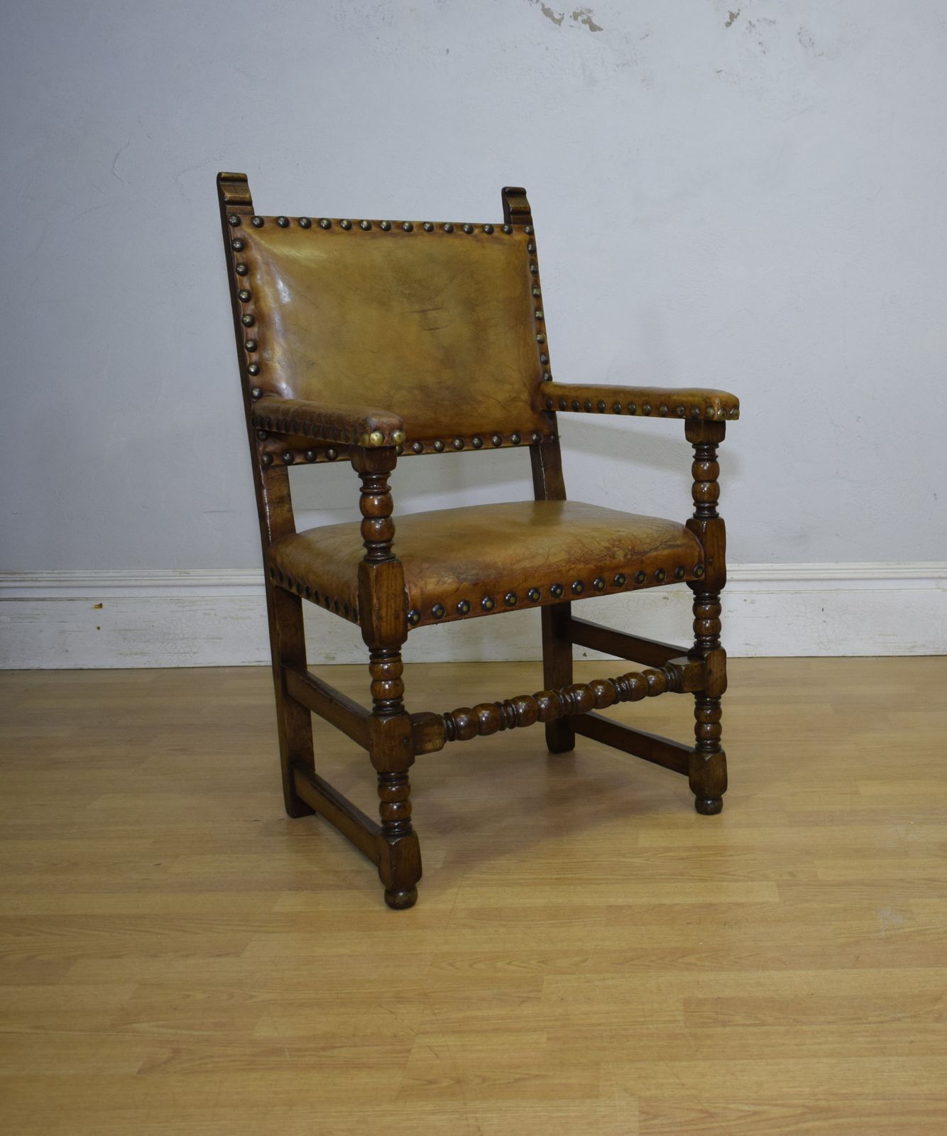 Early 20th Century Carved Oak Armchair photo 395.0
