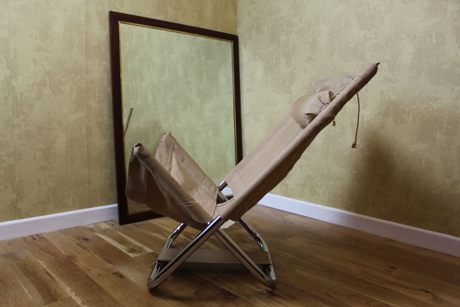 Lindau And Lindekrantz X75 Folding Chrome Garden /Beach Chair 1970’s photo furniture