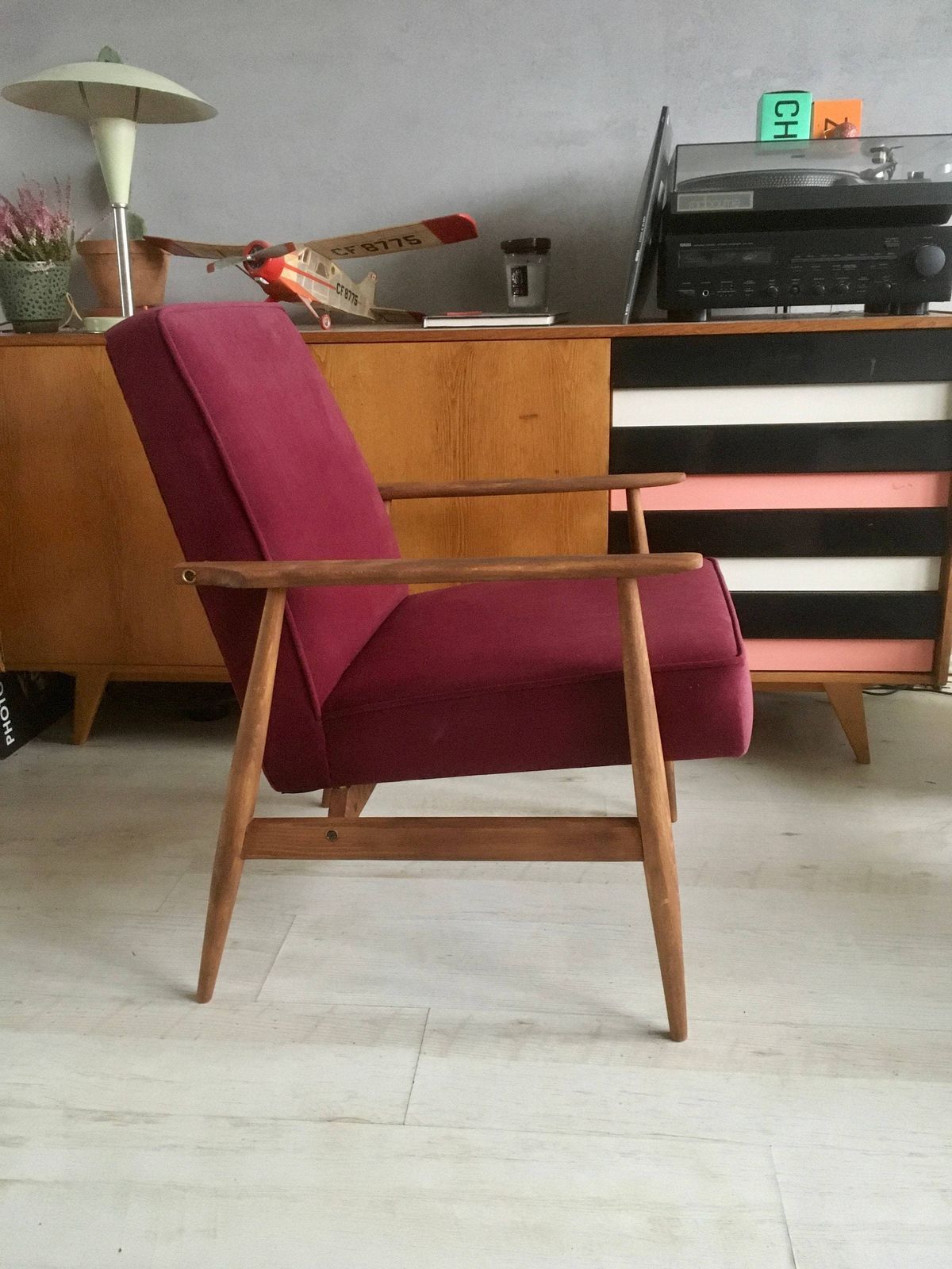 Vintage Polish Armchair 300 190 In Velvet From Mid Century Personalization! photo Furniture