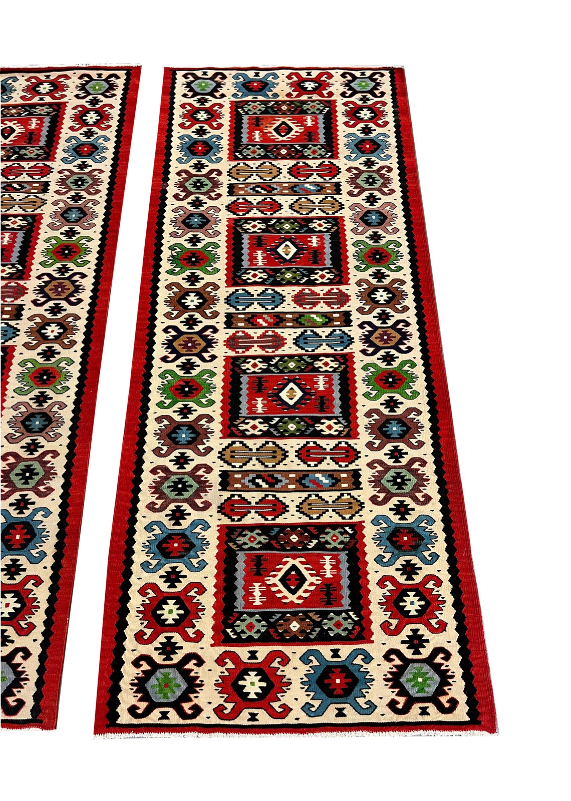 Textiles Pair Of Vintage Turkish Kilim Runners photo