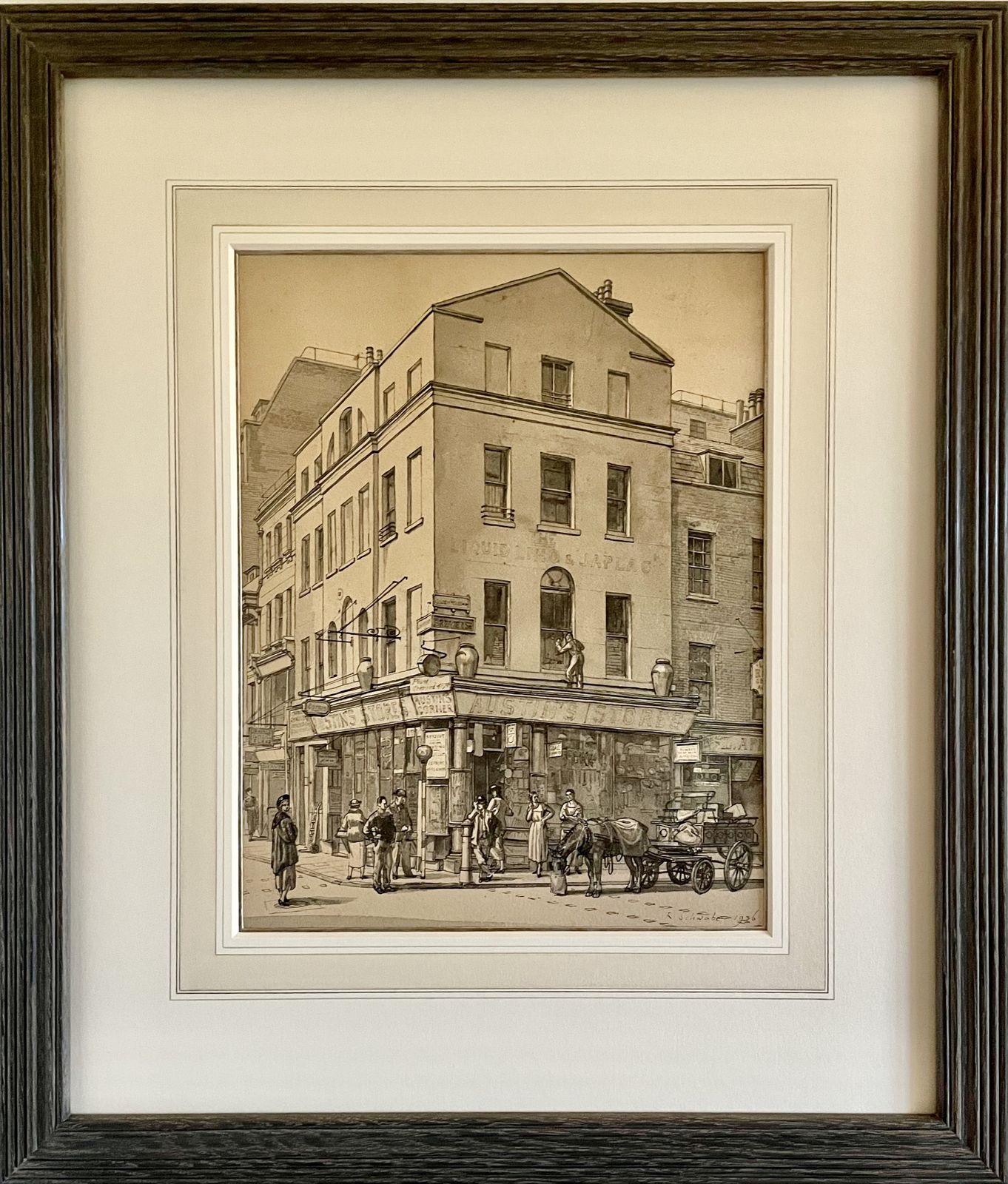 Early 20th Century British Watercolour Drawing For Brewer Street, Soho By Randolph Schwabe photo Art
