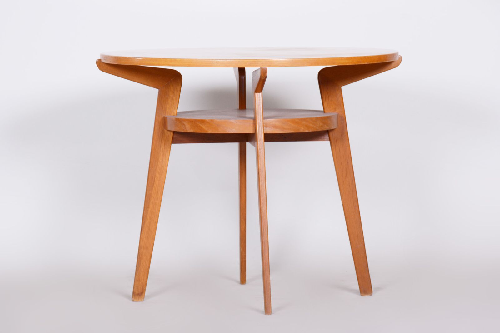 Small Mid Century Table, Made In Czechia, 1950s, Original Condition, Oak photo for sale