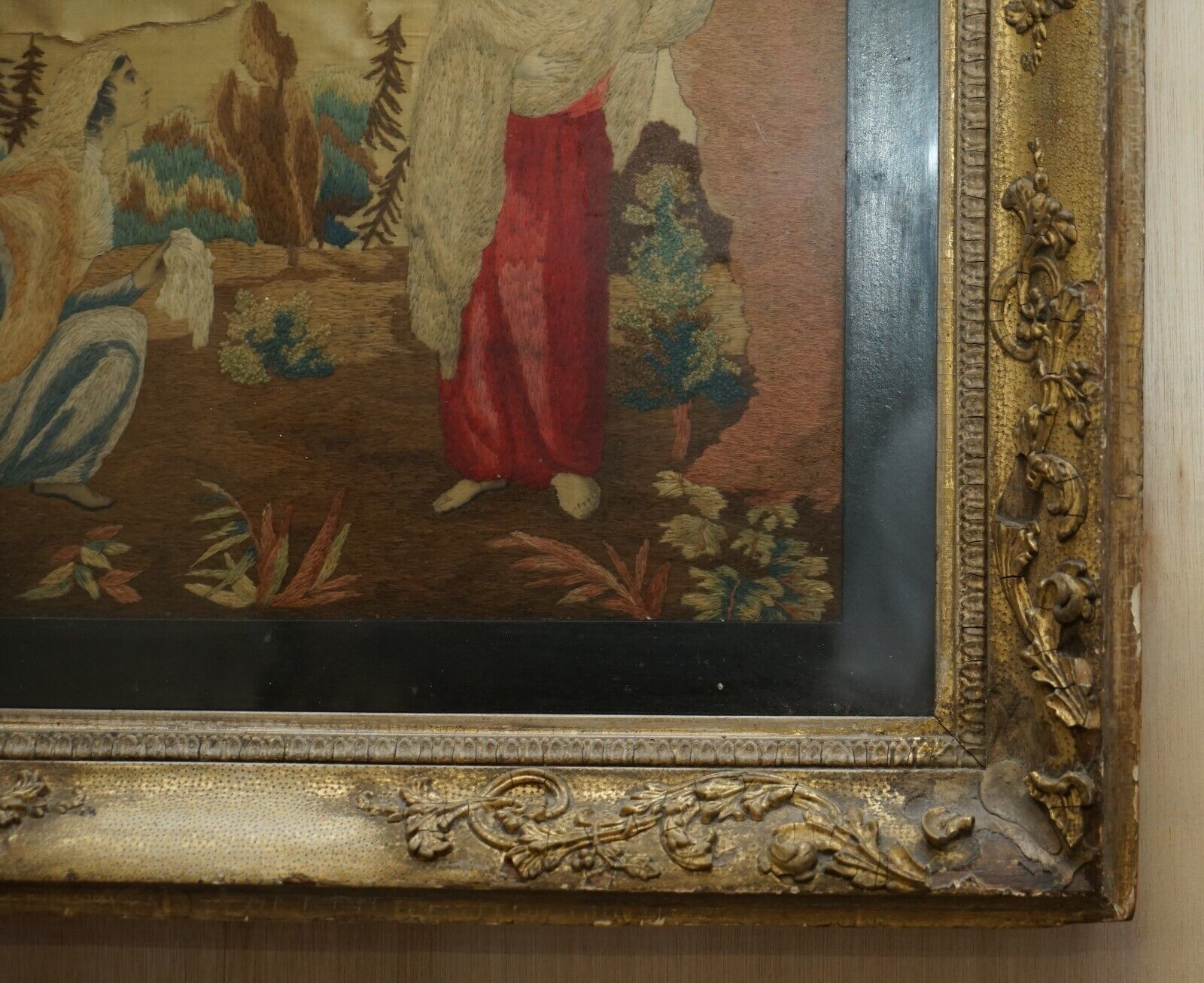 Ancient 17th 18th Century Silk Hand Woven Tapestry, 300 400 Years Old Must See photo Art