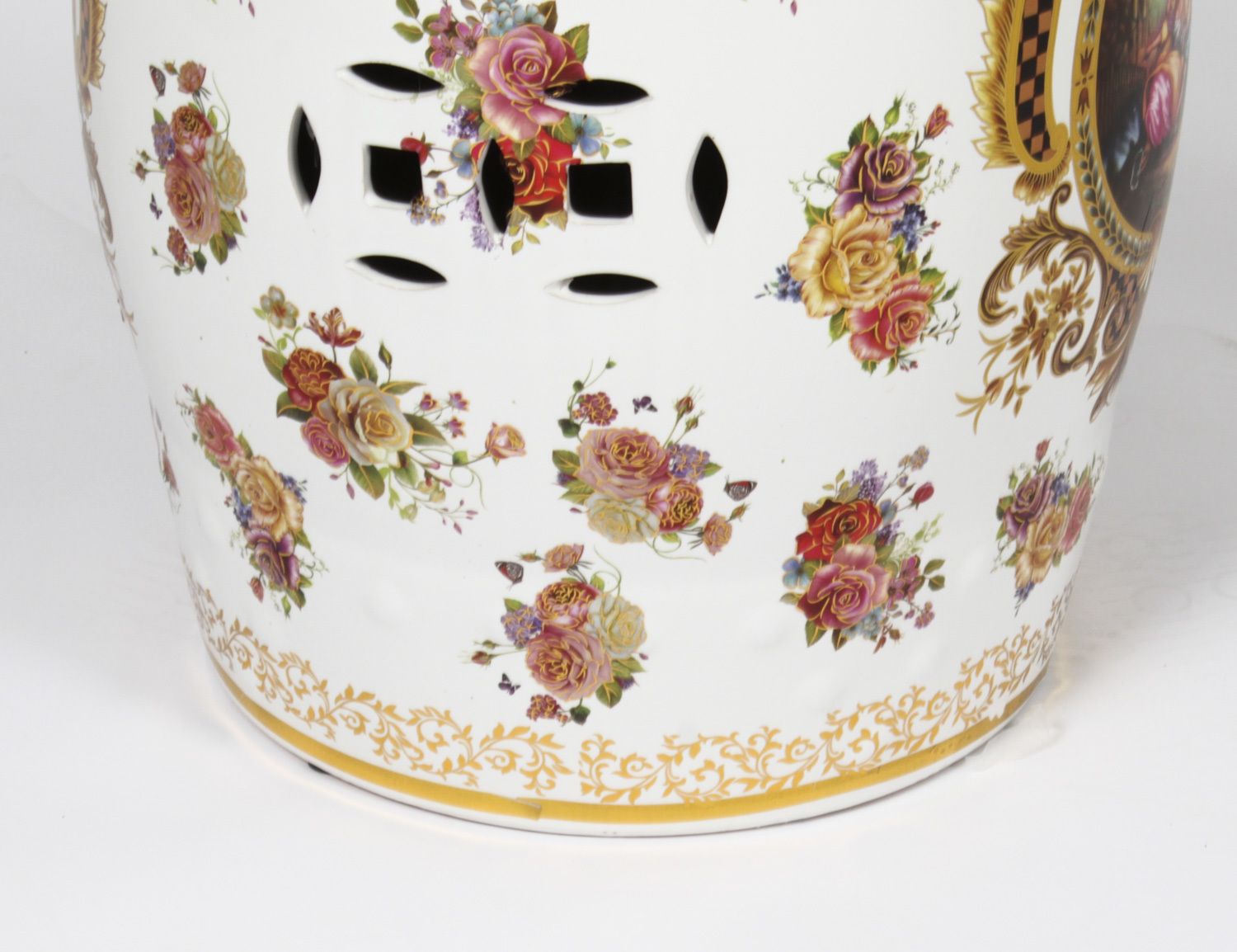 photo vinterior Vintage Pair Japanese Inspired Porcelain Garden Seats Late 20th Century