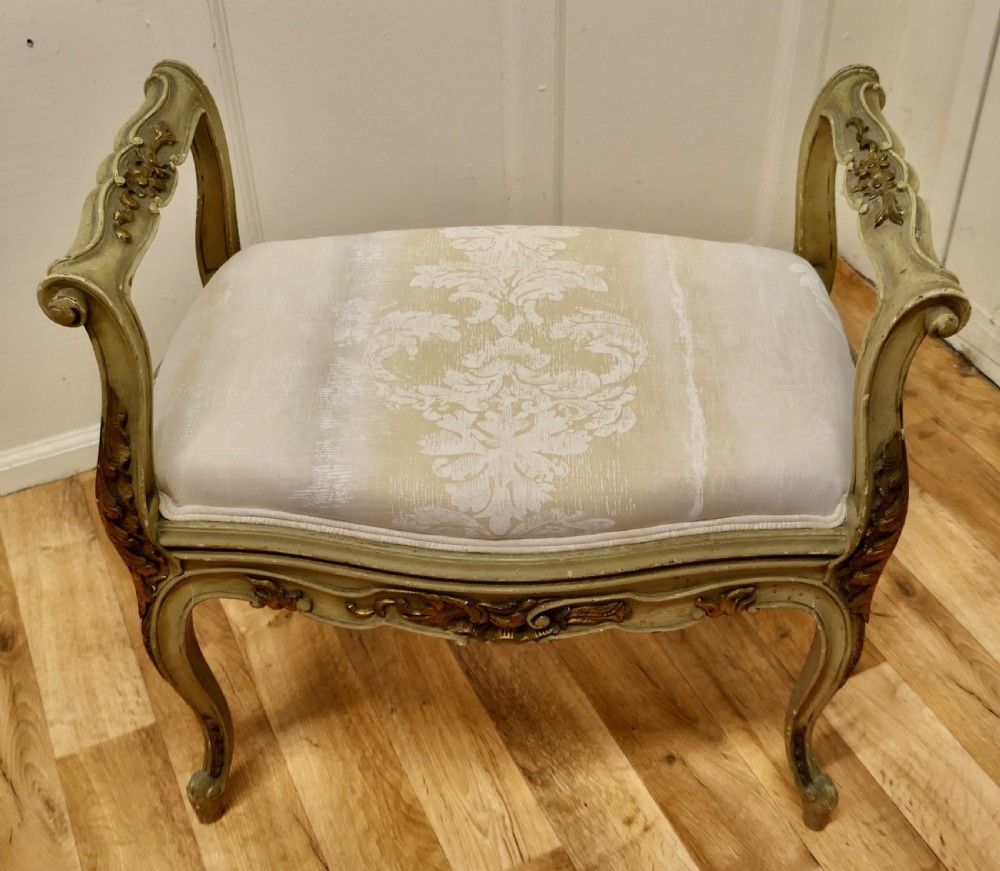 Original Painted French Louis Philippe Boudoir Window Seat photo furniture