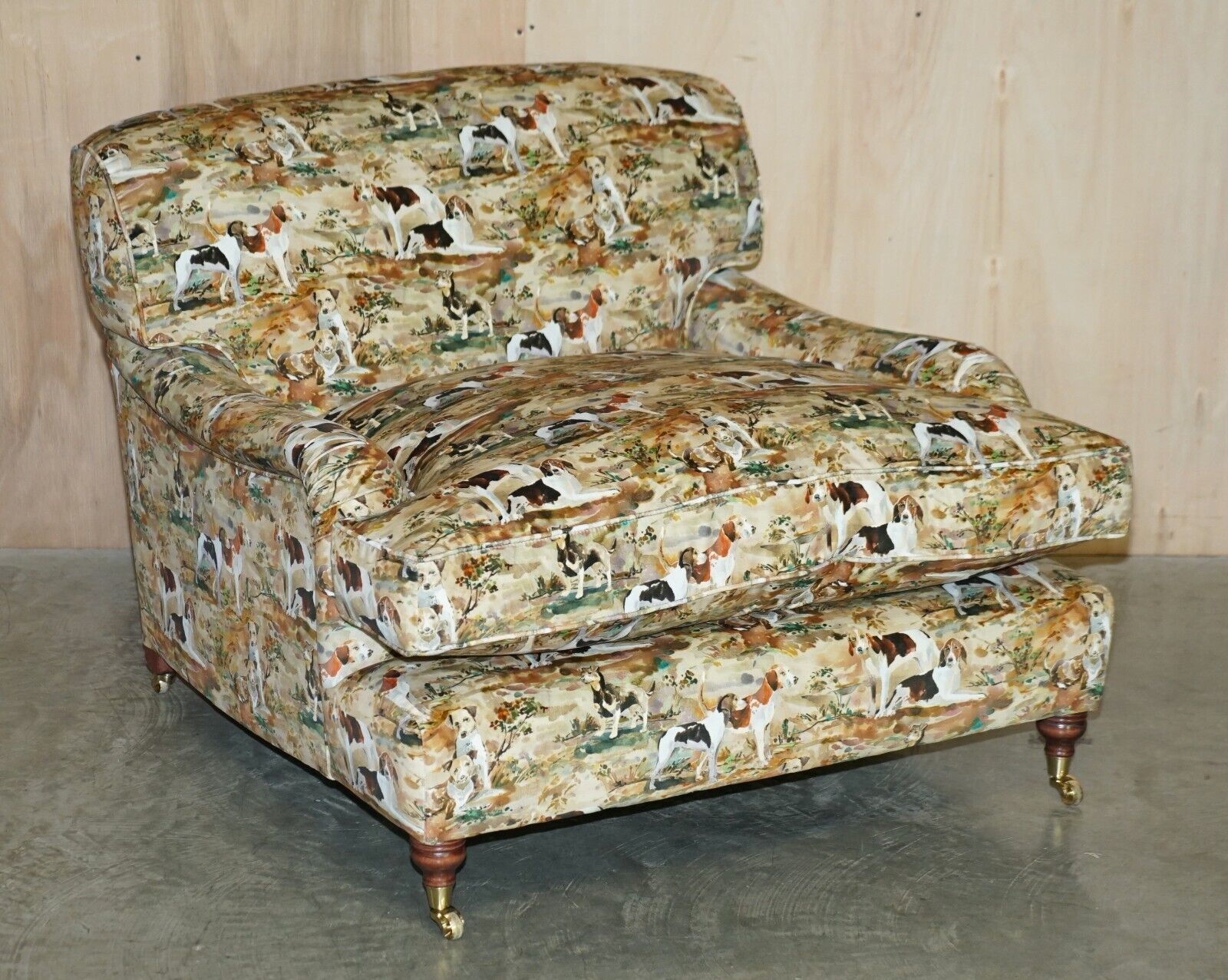 New Pair Of Mulberry Custom Made Howard Love Seat Armchairs Hounds Silk Velvet photo Furniture