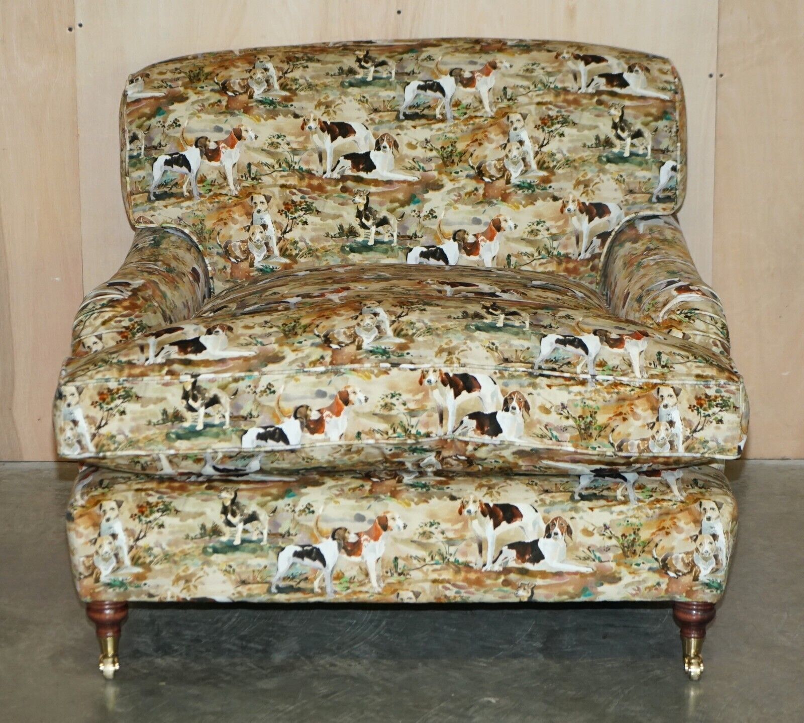 New Pair Of Mulberry Custom Made Howard Love Seat Armchairs Hounds Silk Velvet photo 15000.0