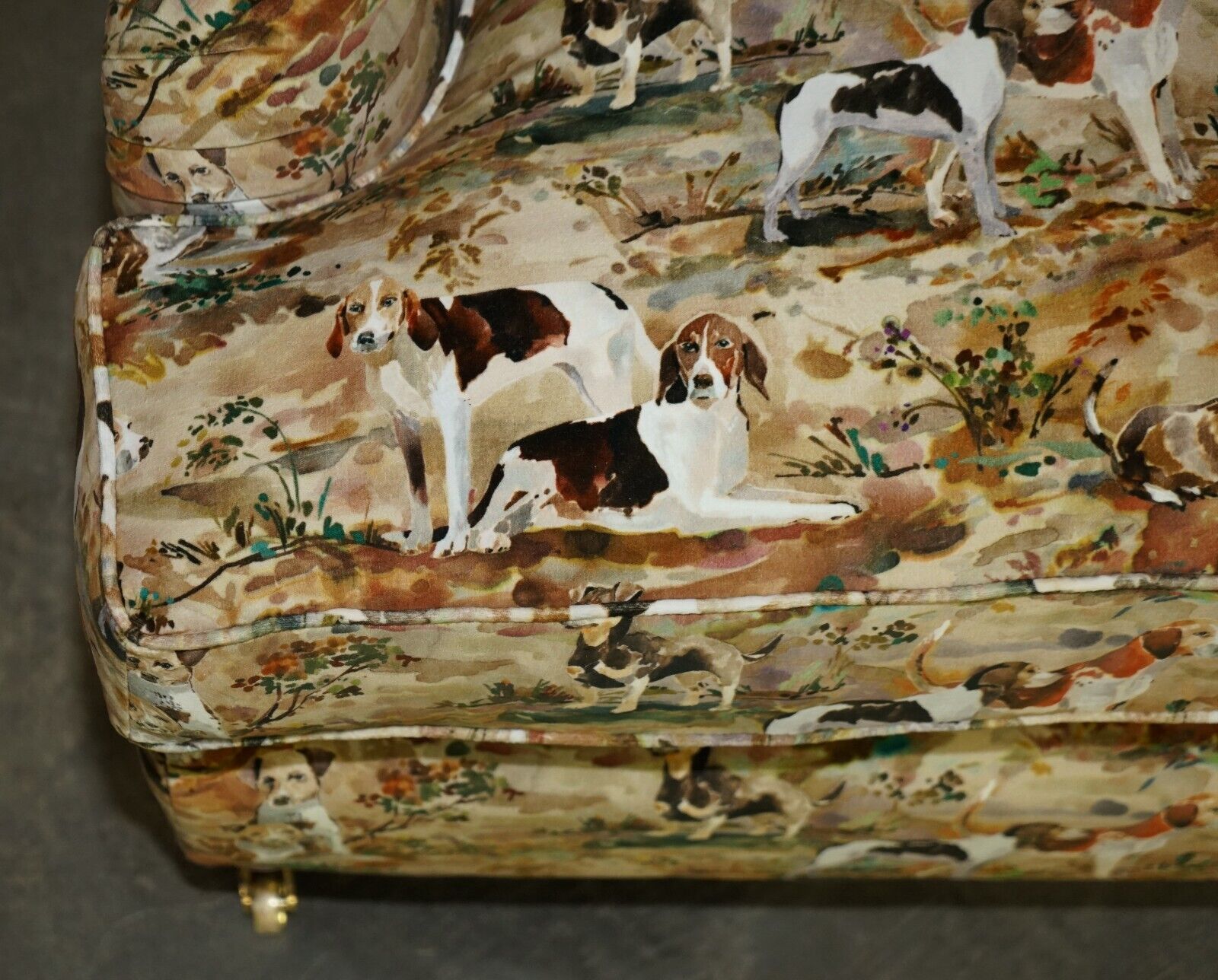 New Pair Of Mulberry Custom Made Howard Love Seat Armchairs Hounds Silk Velvet photo vintage