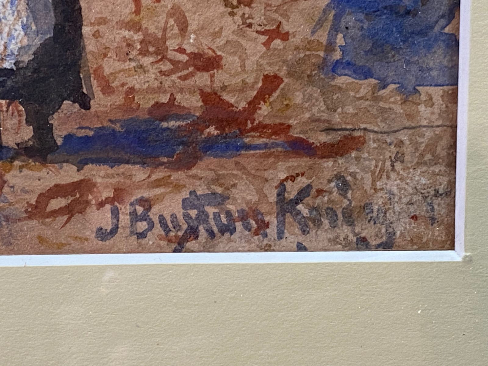 Watercolour Painting   19th Century "Boat And Figures" By J Buxton Knight photo furniture