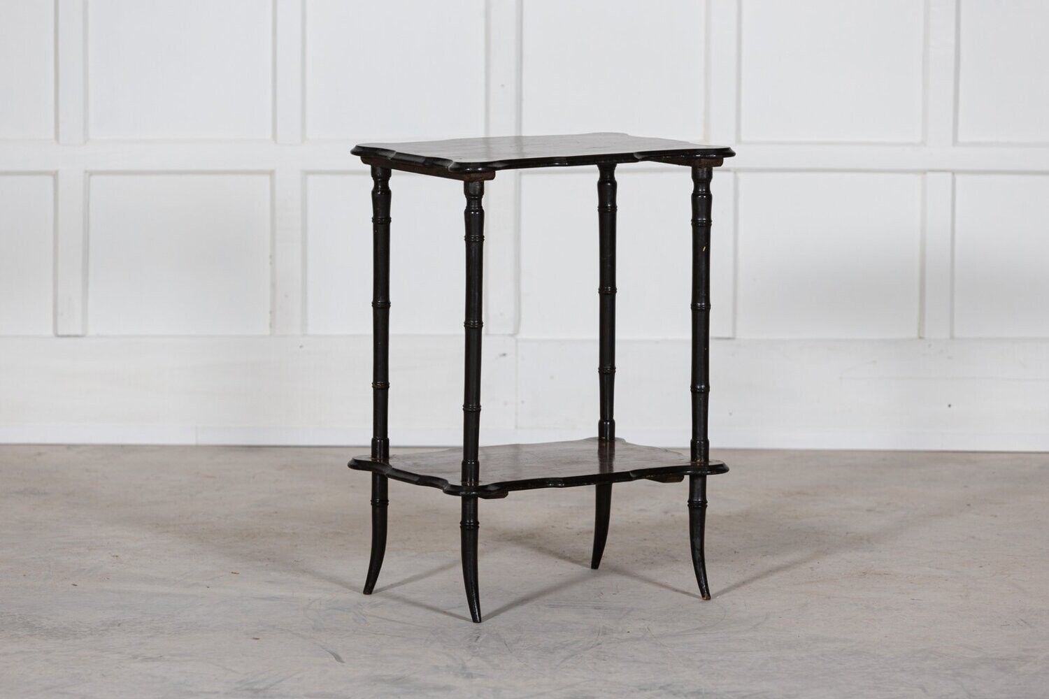 19thc English Rosewood Chinoiserie Two Tier Side Table