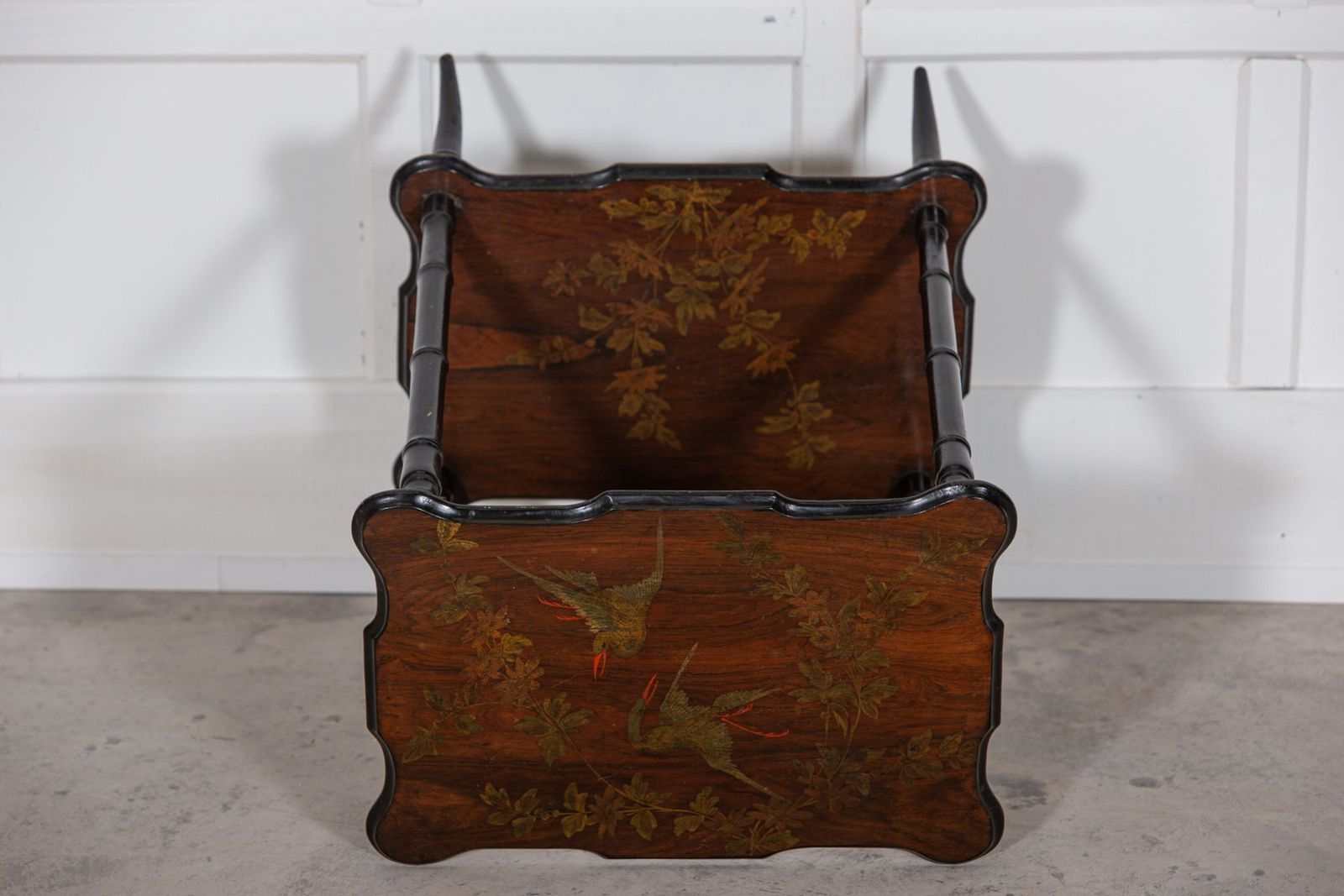 Furniture 19thc English Rosewood Chinoiserie Two Tier Side Table photo