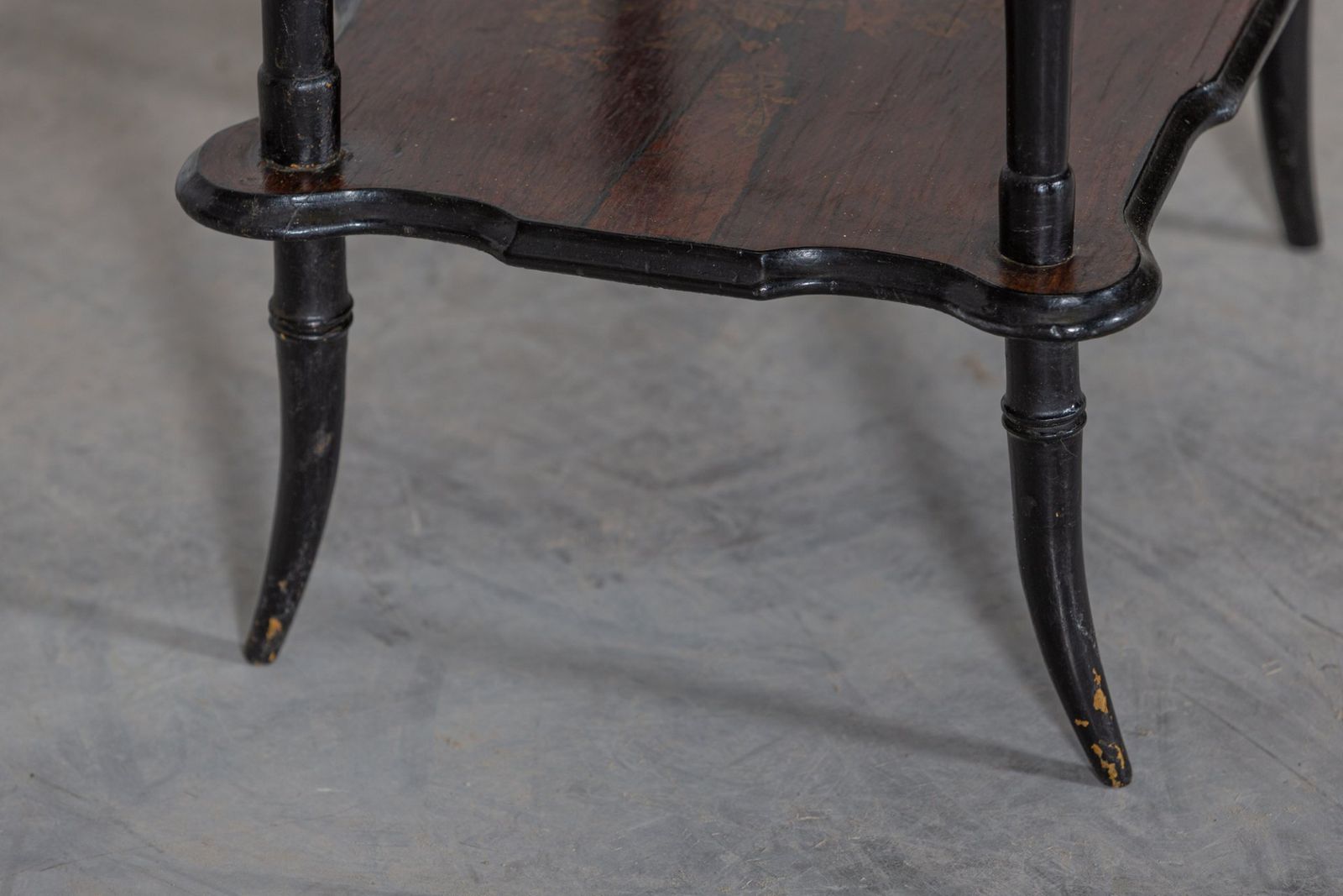2013.0 19thc English Rosewood Chinoiserie Two Tier Side Table photo
