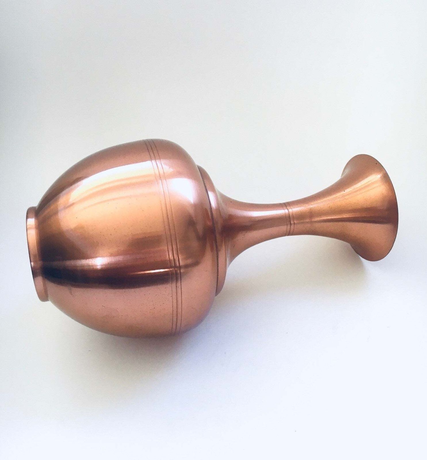photo for sale Copper Trumpet Vase Set By Ab Belgium 1940's