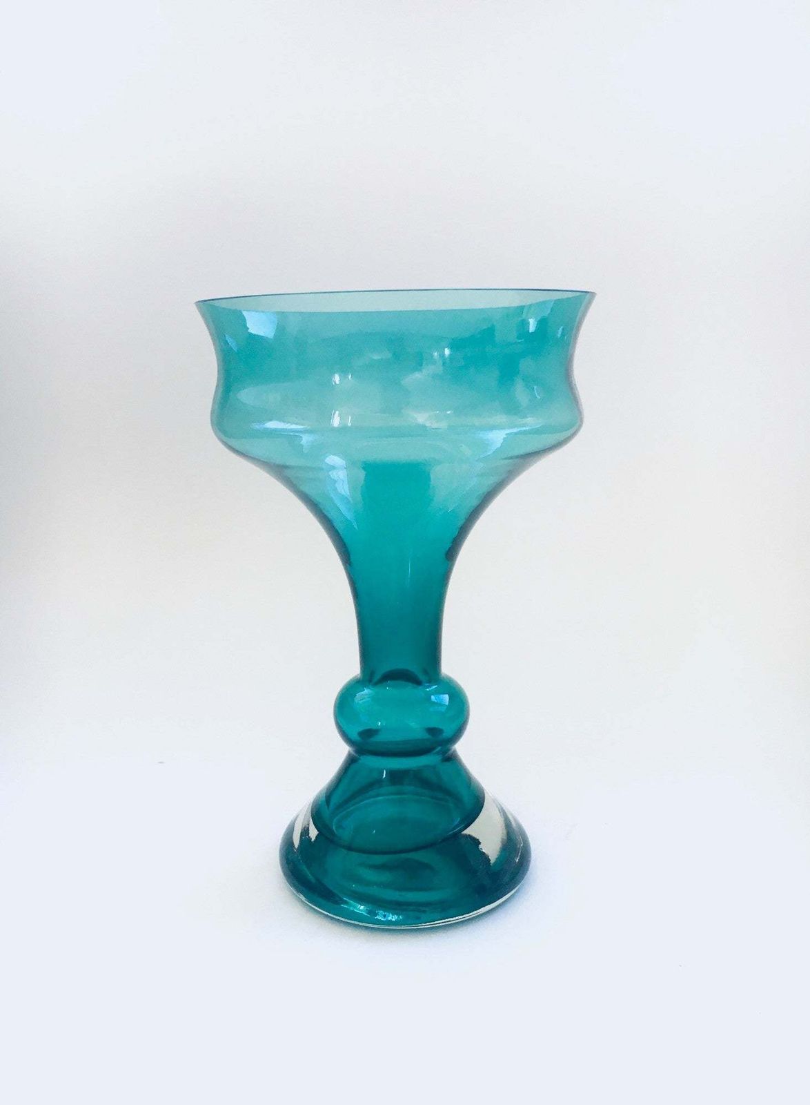 Midcentury Scandinavian Design Glass Trumpet Vase, Finland 1960's