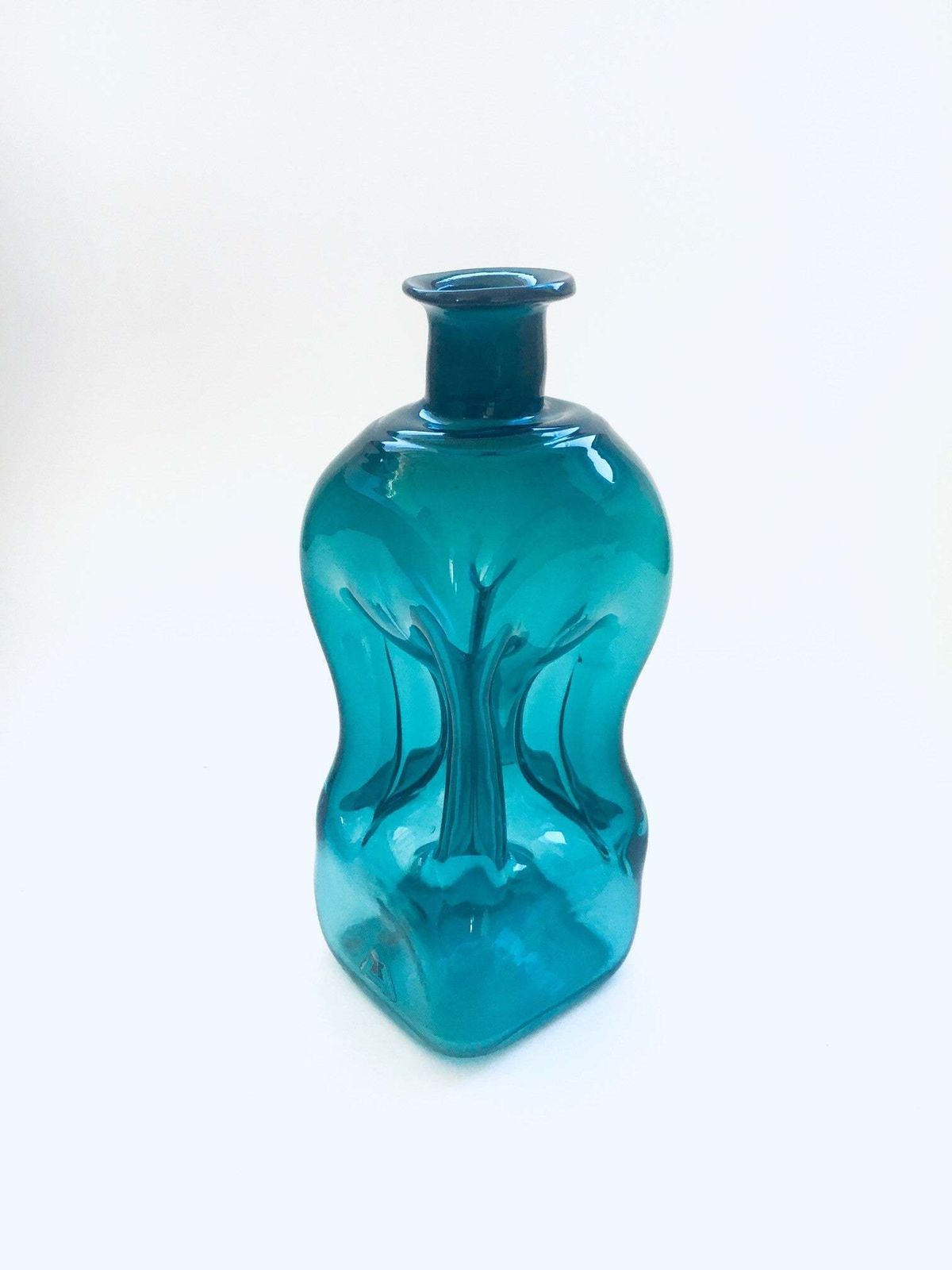 Midcentury Glass Kluk Kluk Pinched Decanter By Riihimaki Suomi Finland 1960's photo Home Decor