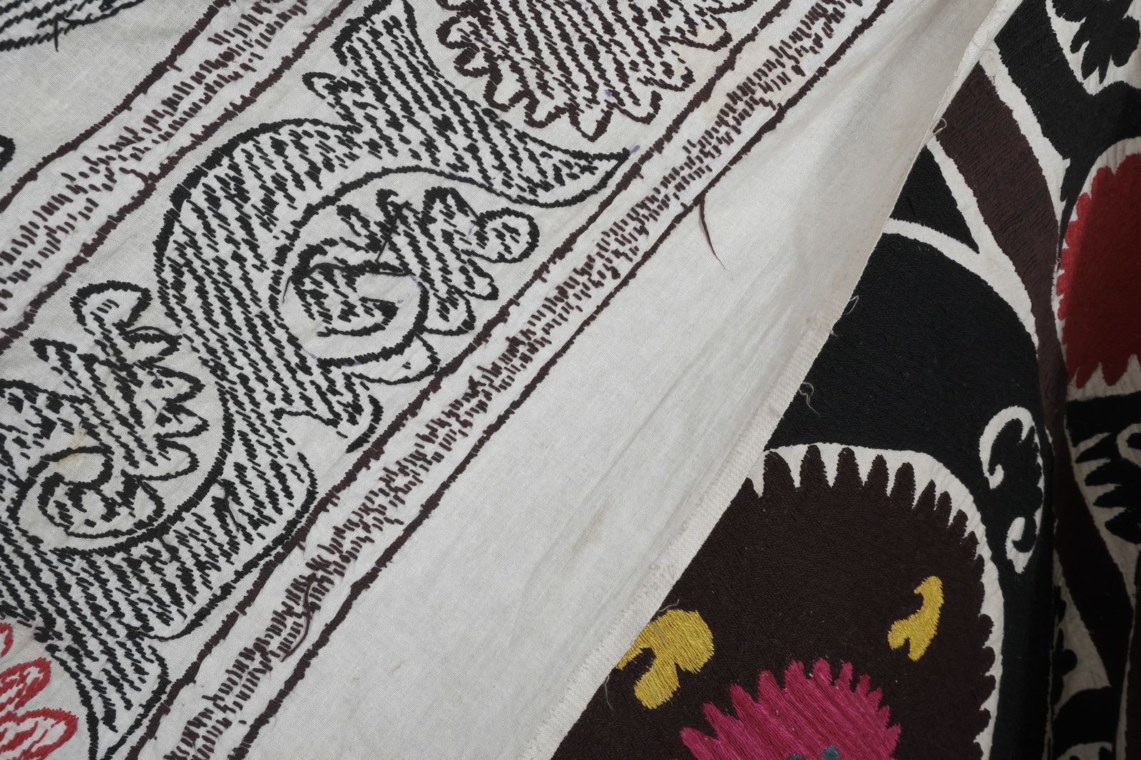 Suzani Tablecloth  Embrodiery Suzani Blanket   Uzbek Boho Embroidery Wall Decor   Tribal Bukhara Bedspread photo 250.0