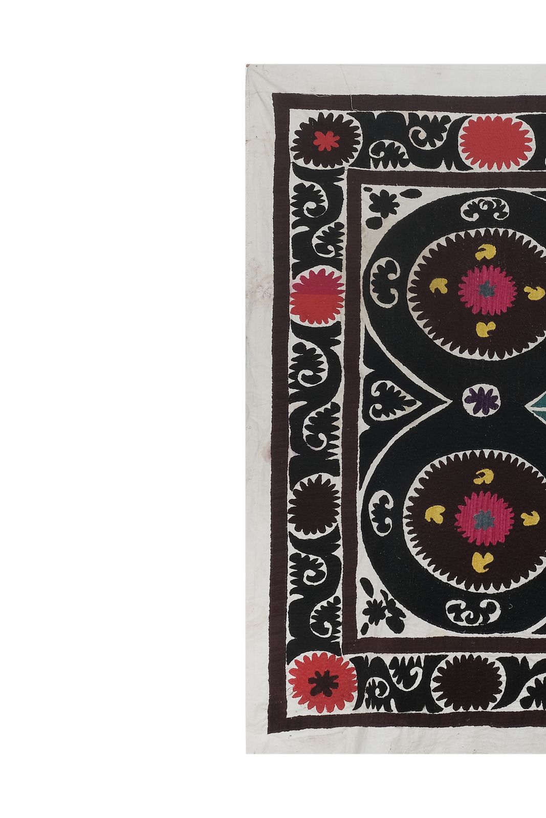 Suzani Tablecloth  Embrodiery Suzani Blanket   Uzbek Boho Embroidery Wall Decor   Tribal Bukhara Bedspread photo vinterior
