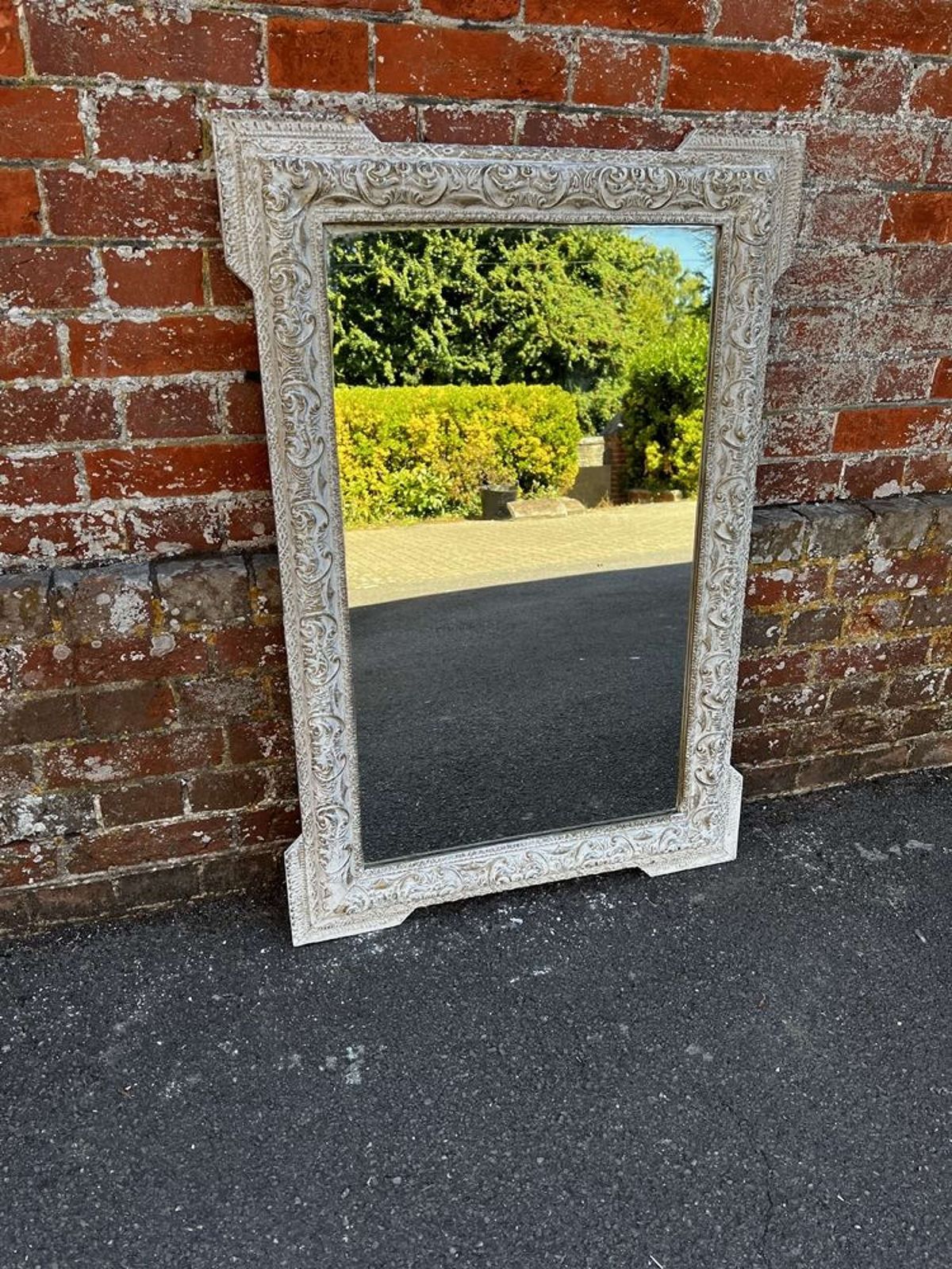 A Wonderful Highly Useful Antique French 19th C Carved Wood Mirror. photo furniture