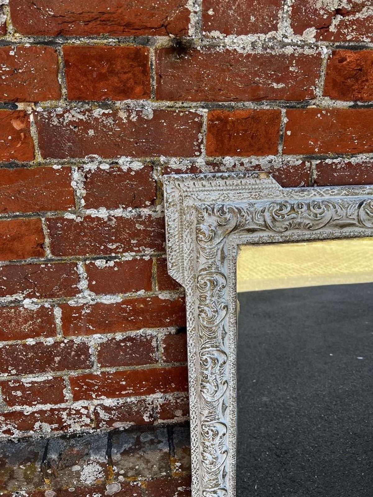 A Wonderful Highly Useful Antique French 19th C Carved Wood Mirror. photo for sale