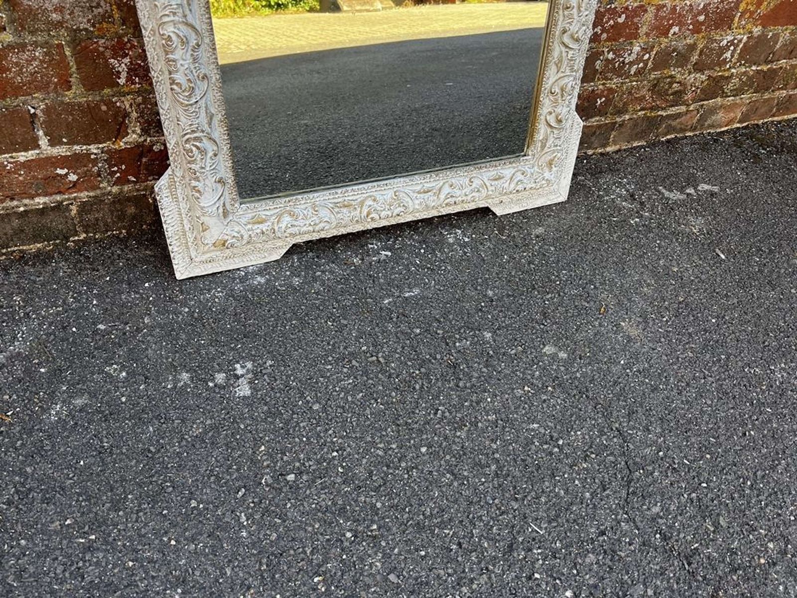A Wonderful Highly Useful Antique French 19th C Carved Wood Mirror. photo 550.0