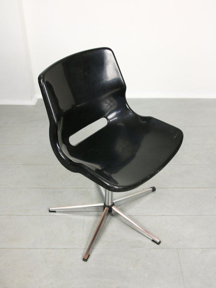 Swedish Overman Office Swivel Chair In Black By Svante Schöblom, 1970s photo vintage