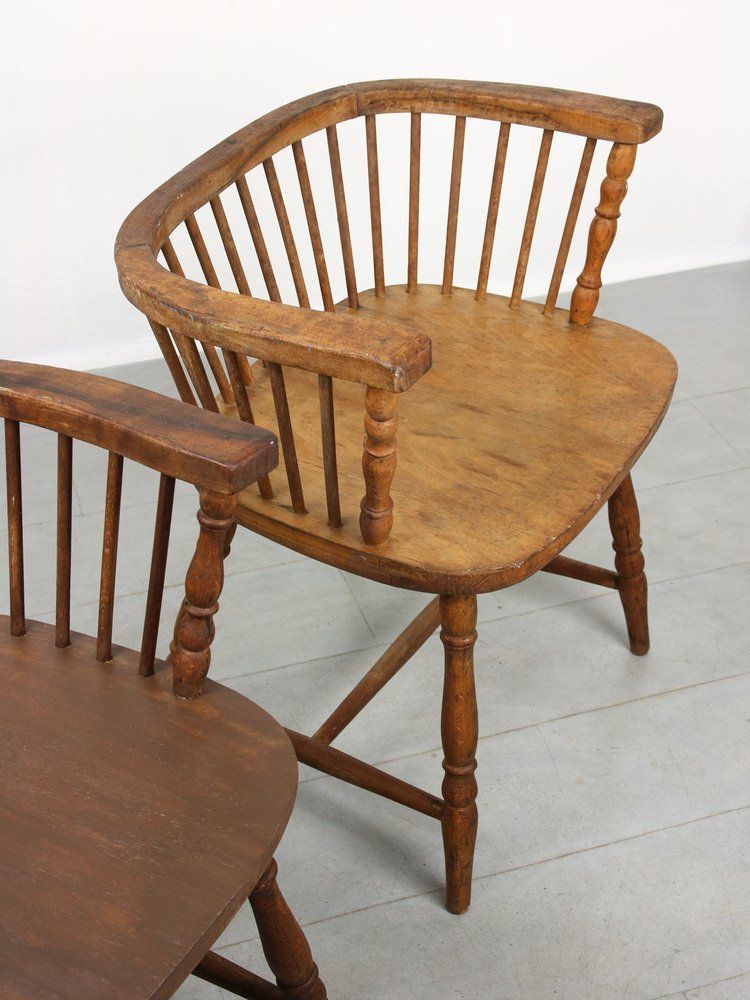 Antique Windsor Chairs With Low Back, Set Of 2 photo Furniture