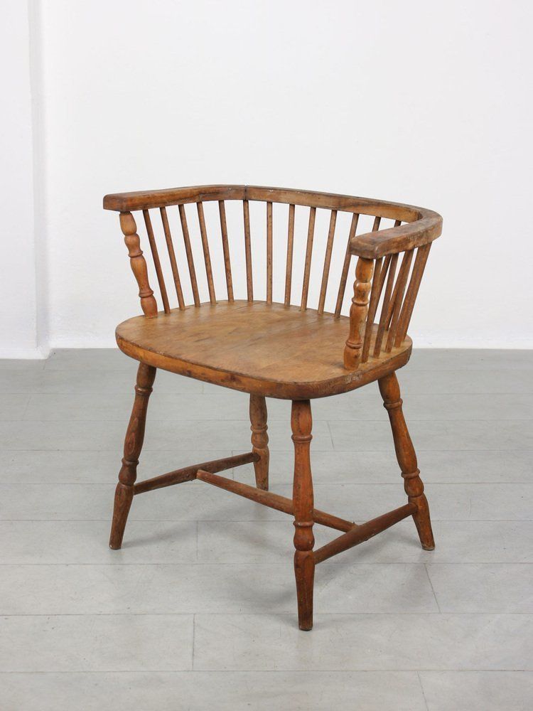 photo furniture Antique Windsor Chairs With Low Back, Set Of 2