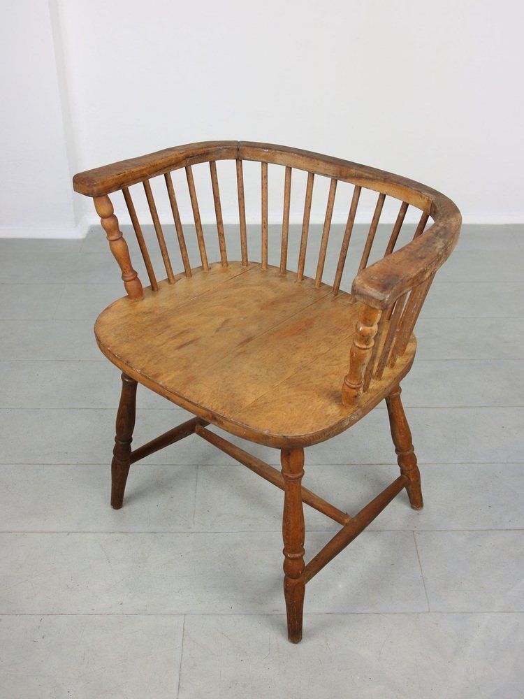 photo vintage Antique Windsor Chairs With Low Back, Set Of 2