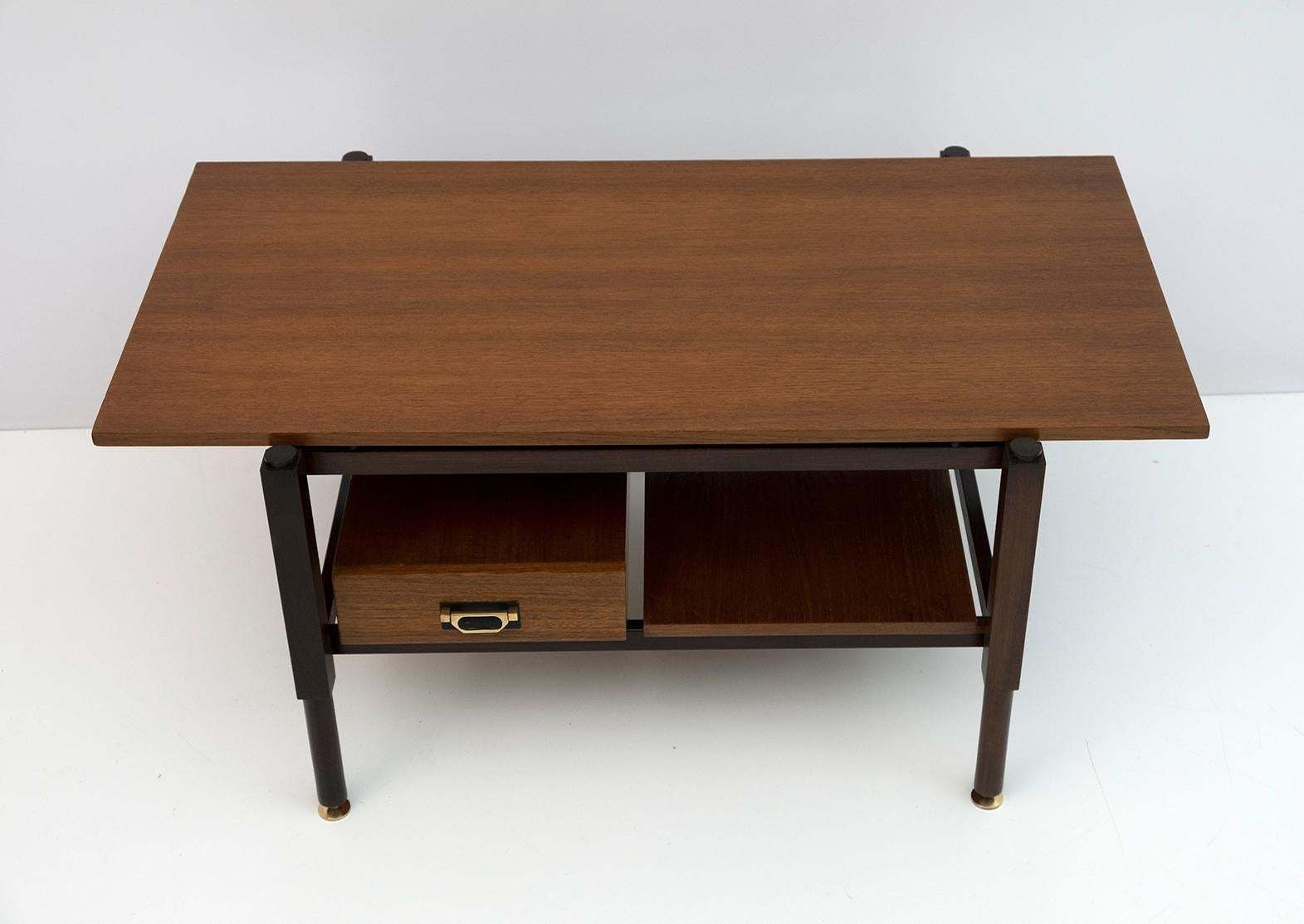 Ico Parisi Mid Century Modern Italian Mahogany Coffee Table, 1950s photo Furniture