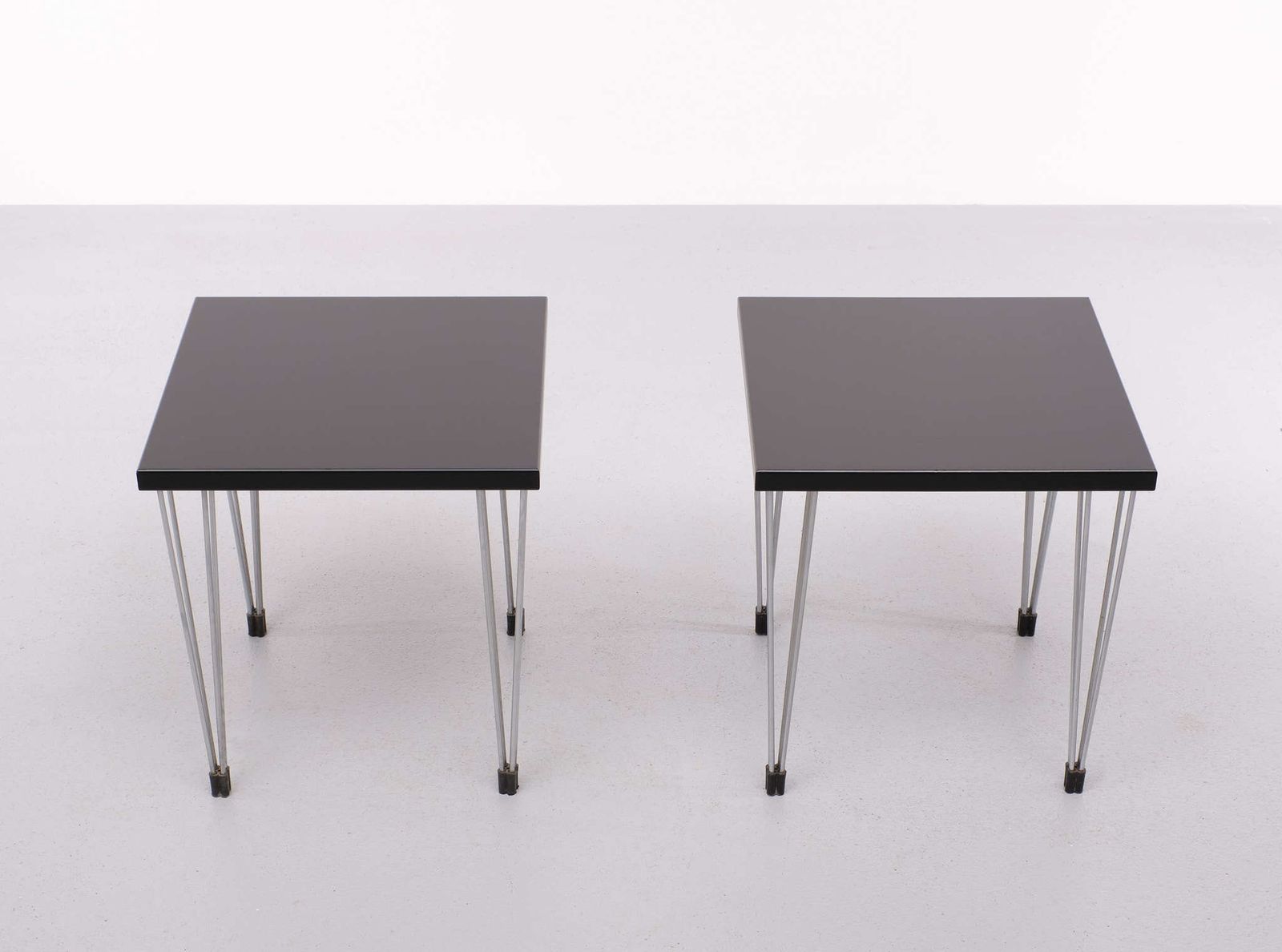 Two Scandinavian Hairpin Legs Side Tables 1970s photo furniture