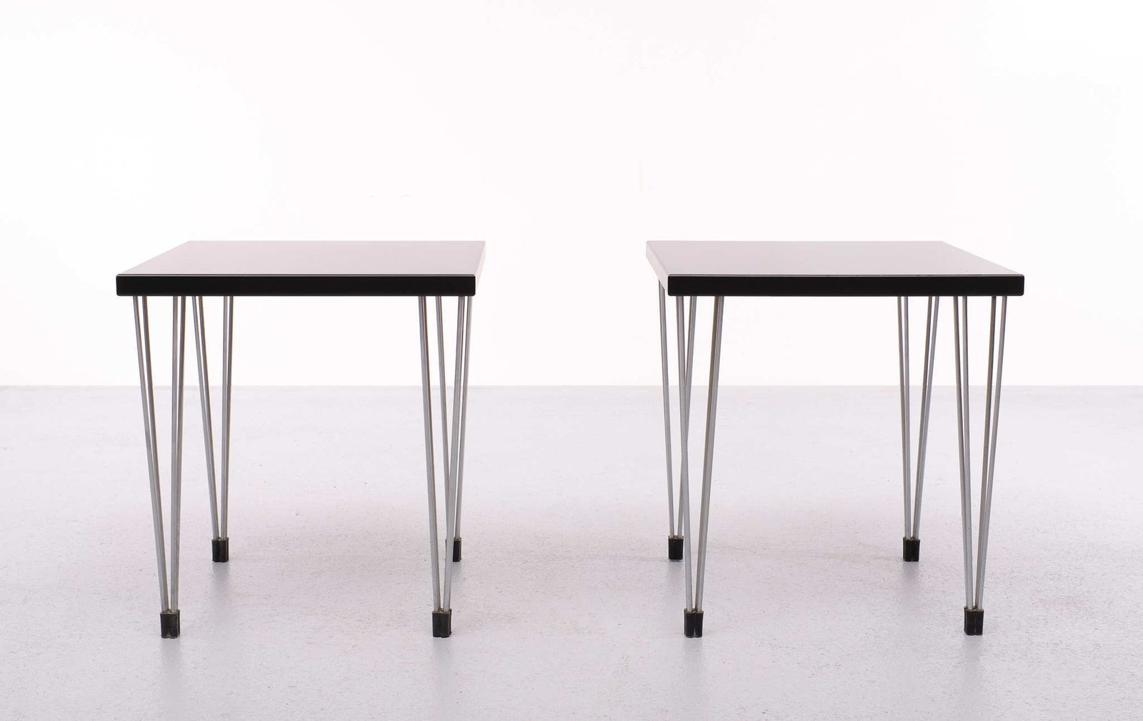 Two Scandinavian Hairpin Legs Side Tables 1970s photo Furniture