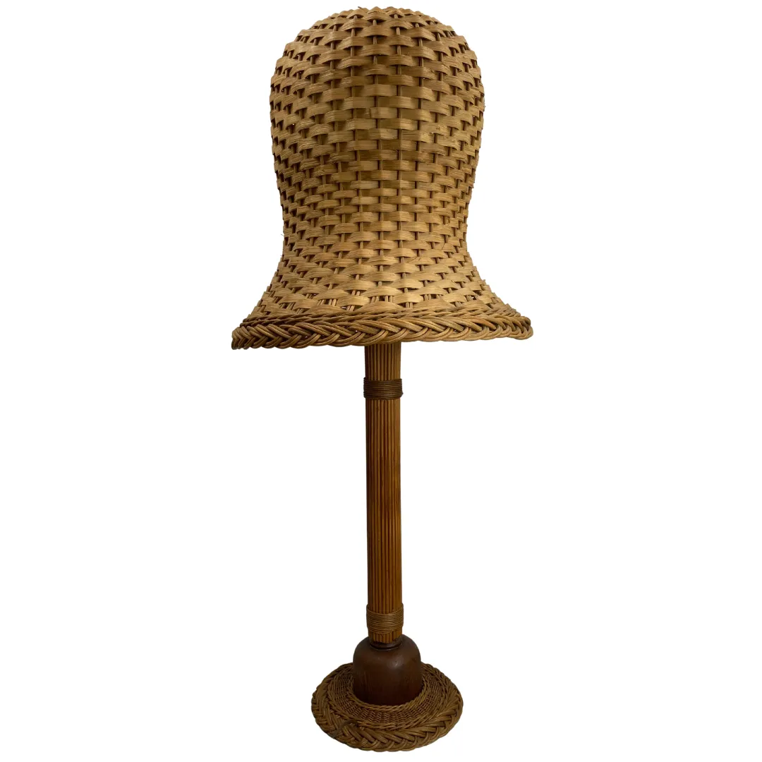 photo furniture Midcentury Scandinavian Rattan Wicker Mushroom Floor Lamp, 1960s