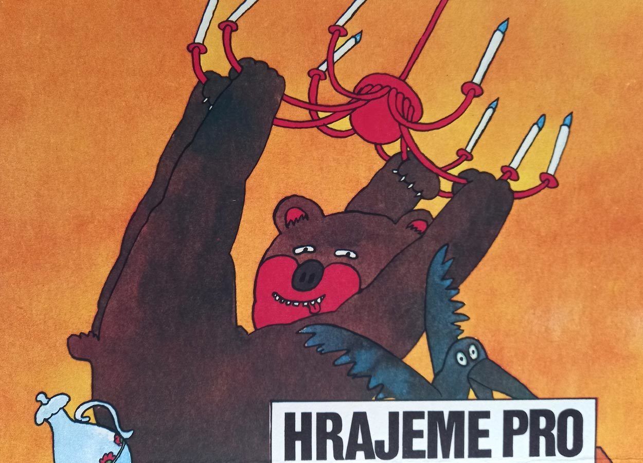 Original Film Poster, Golden Antelope, Vratislav Hlavatý, 1981, Genuine Czech Vintage Print photo furniture
