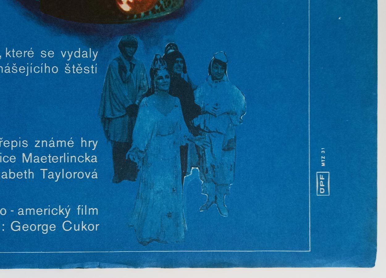 Original Film Poster, The Blue Bird, Eva Heřmanská, 1977, Genuine Czech Vintage Print photo 51.0
