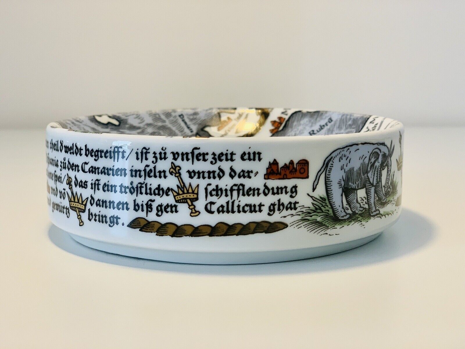 Mid Century Trinket Dish With Medieval Map Of North Africa Ptolemy photo Home Decor
