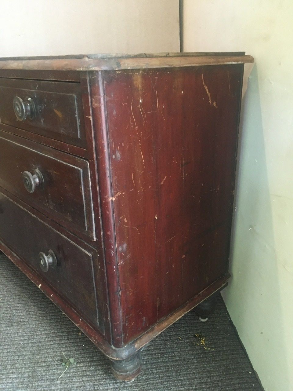 Victorian Pine Chest Of Drawers With Original Scrumble photo vinterior