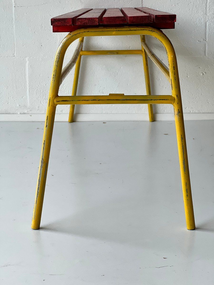 Industrial Bench In Metal And Pine, 1970s photo furniture