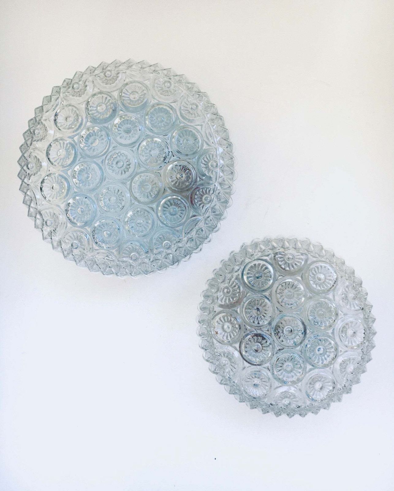 1970's L Flower Glass Wall Lamp By Massive photo vintage
