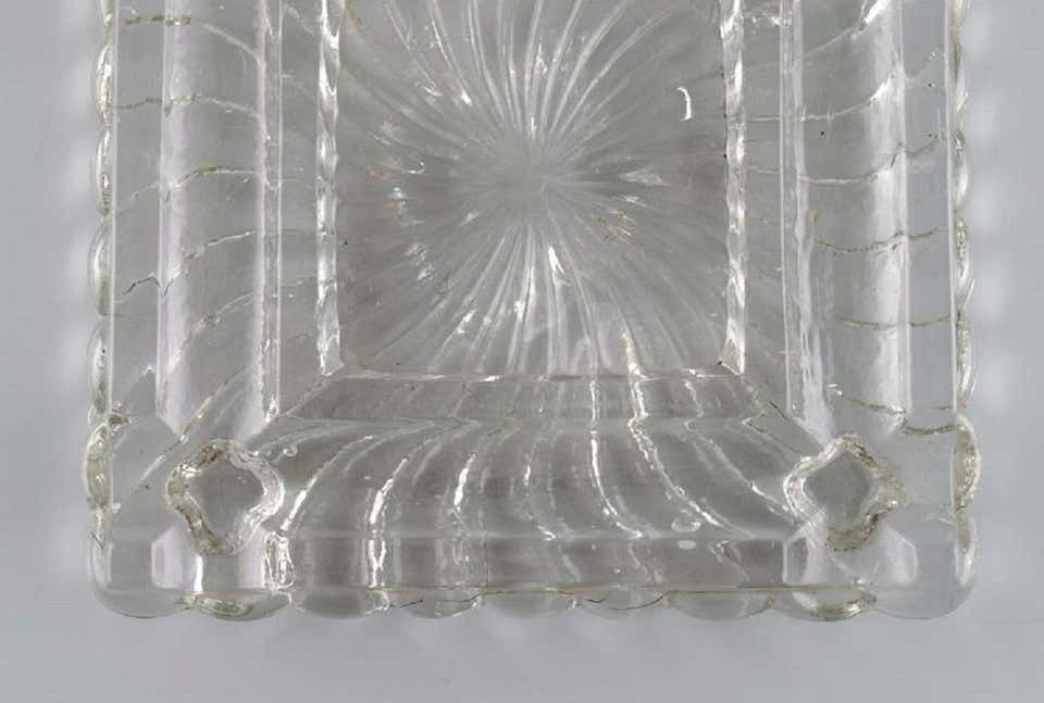 Baccarat, France, Square Art Deco Bowl / Dish In Clear Art Glass, 1930s / 40s photo 303.0