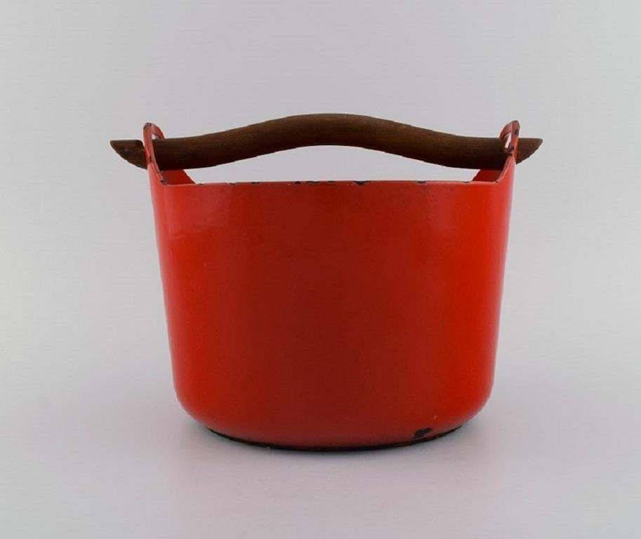Timo Sarpaneva For Rosenlew, Finland, Cast Iron Casserole In Red Enamel photo furniture
