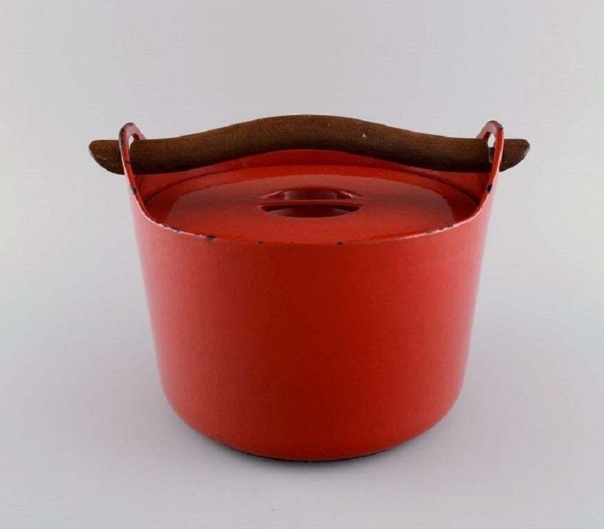 Timo Sarpaneva For Rosenlew, Finland, Cast Iron Casserole In Red Enamel photo buy
