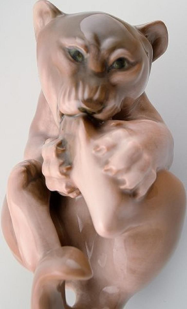 Royal Copenhagen, Lion Cub In Porcelain photo for sale