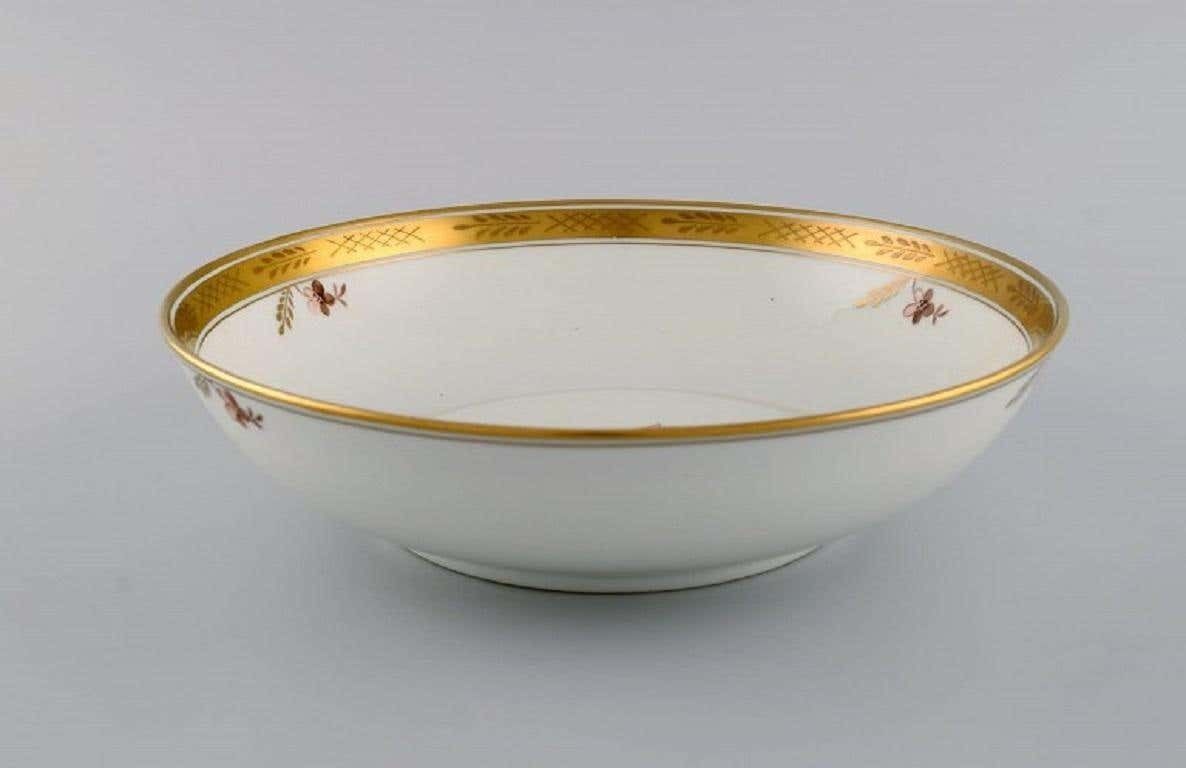 Royal Copenhagen Golden Basket Bowl And Dish In Hand Painted Porcelain photo 202.0