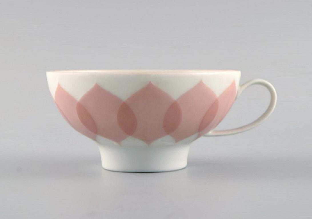 Bjørn Wiinblad For Rosenthal, Lotus Porcelain Service, 9 Teacups With Saucers photo for sale