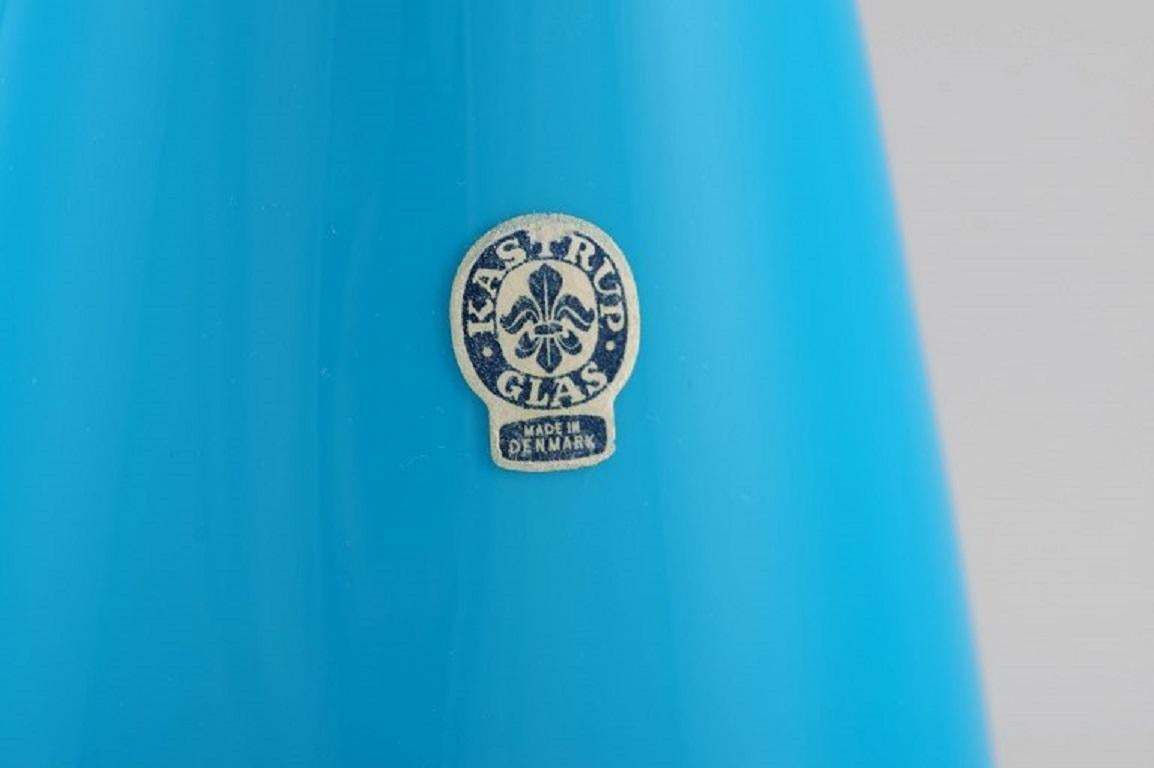 Kastrup Glas, Denmark, A Pair Of Large And Rare Vases In Turquoise Art Glass photo vinterior