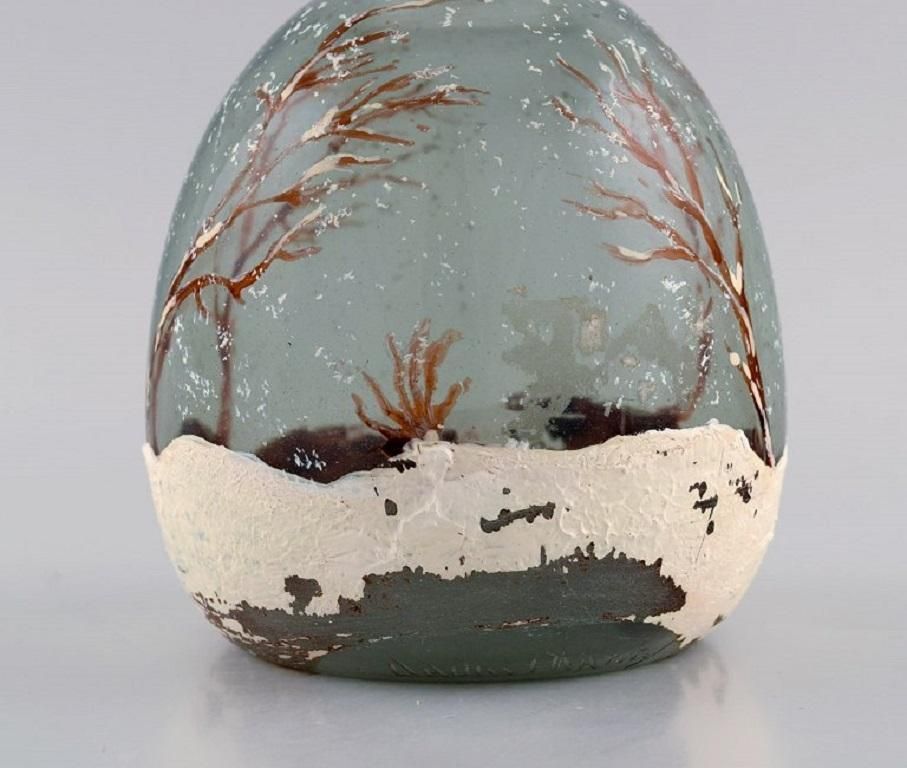 Daum Nancy, France, Art Nouveau Vase In Mouth Blown Art Glass photo Home Decor